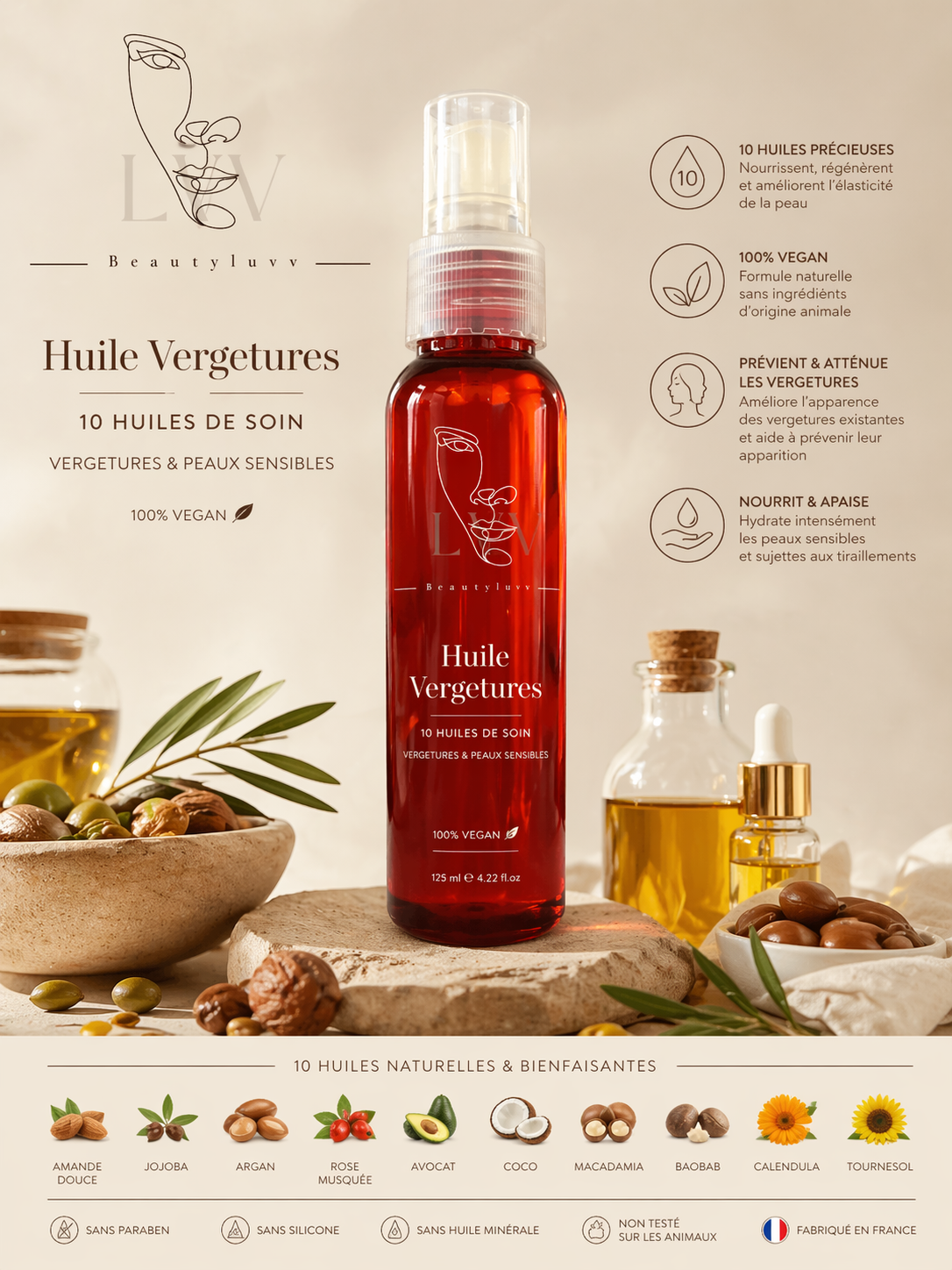 Huile vergeture